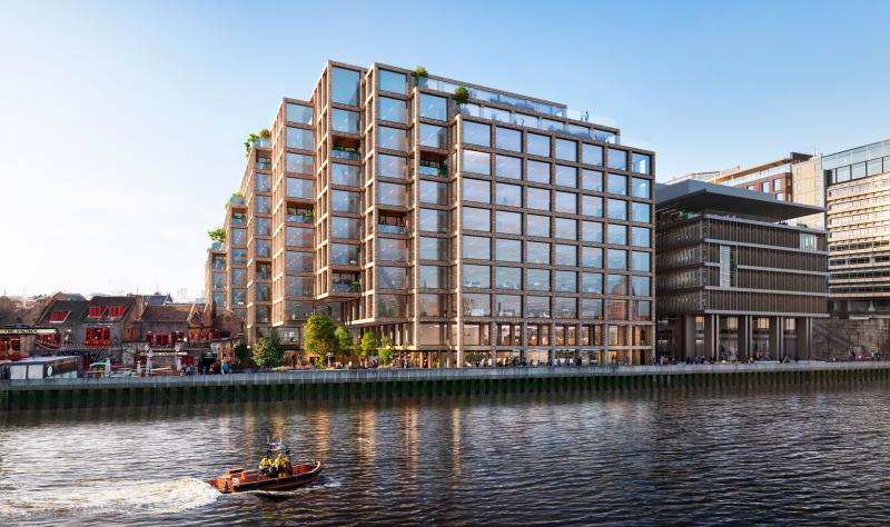 Студия BIG планирует построить офисное здание из «прыгающих» блоков на берегу Темзы