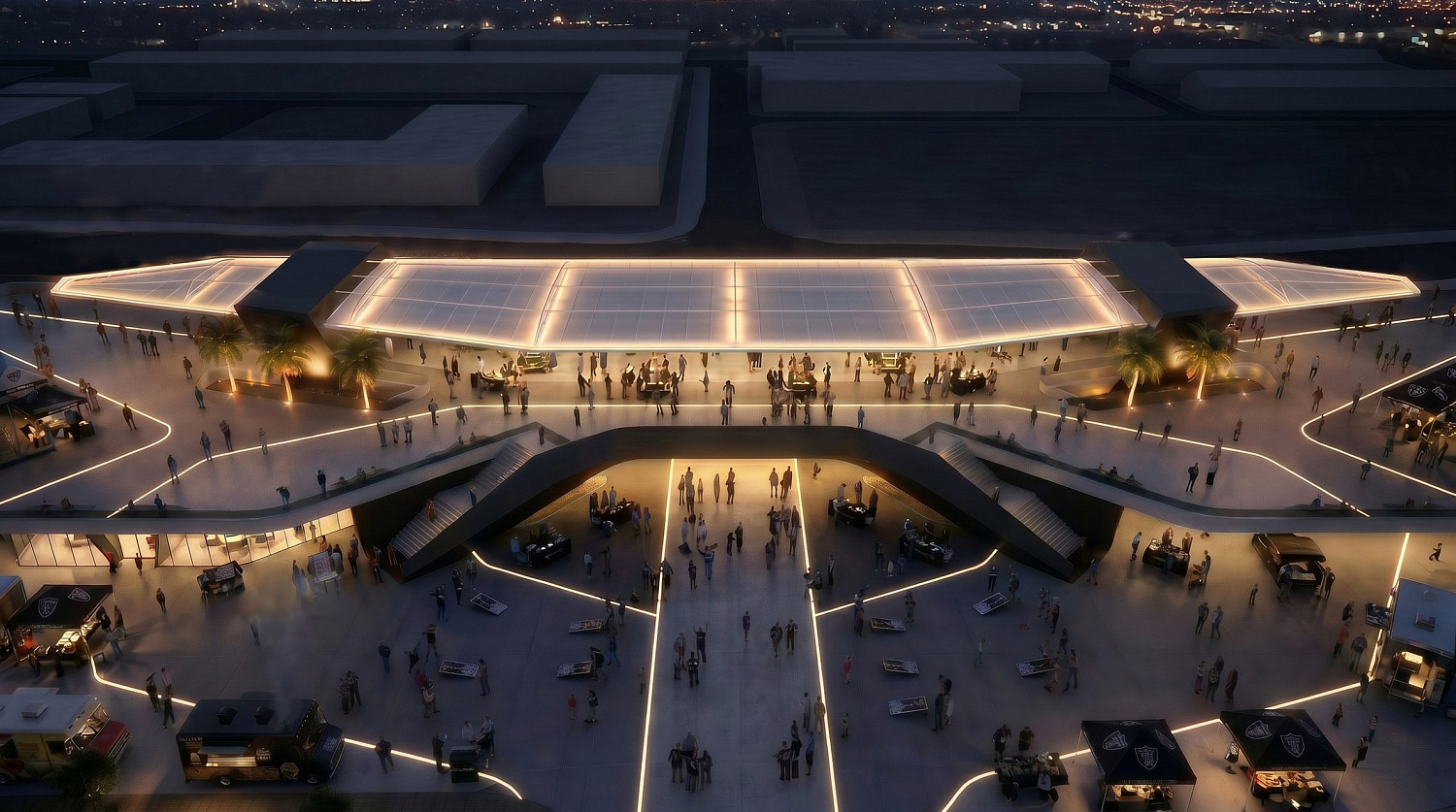 Парковку у стадиона в Лас-Вегасе превратят в площадь с тоннельной станцией Маска