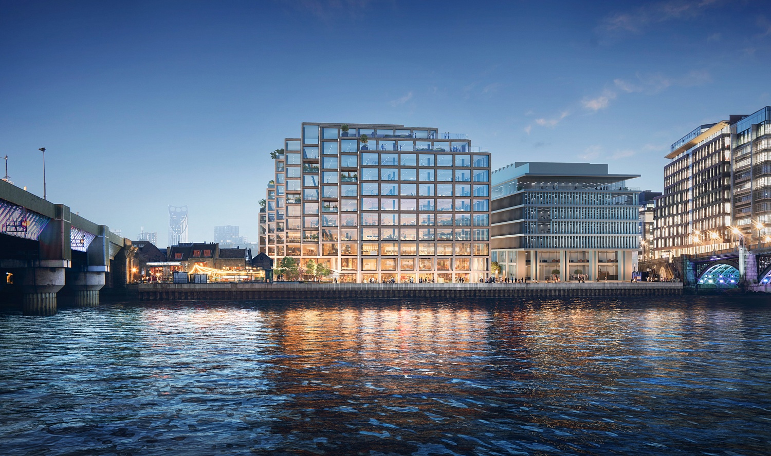 Студия BIG планирует построить офисное здание из «прыгающих» блоков на берегу Темзы