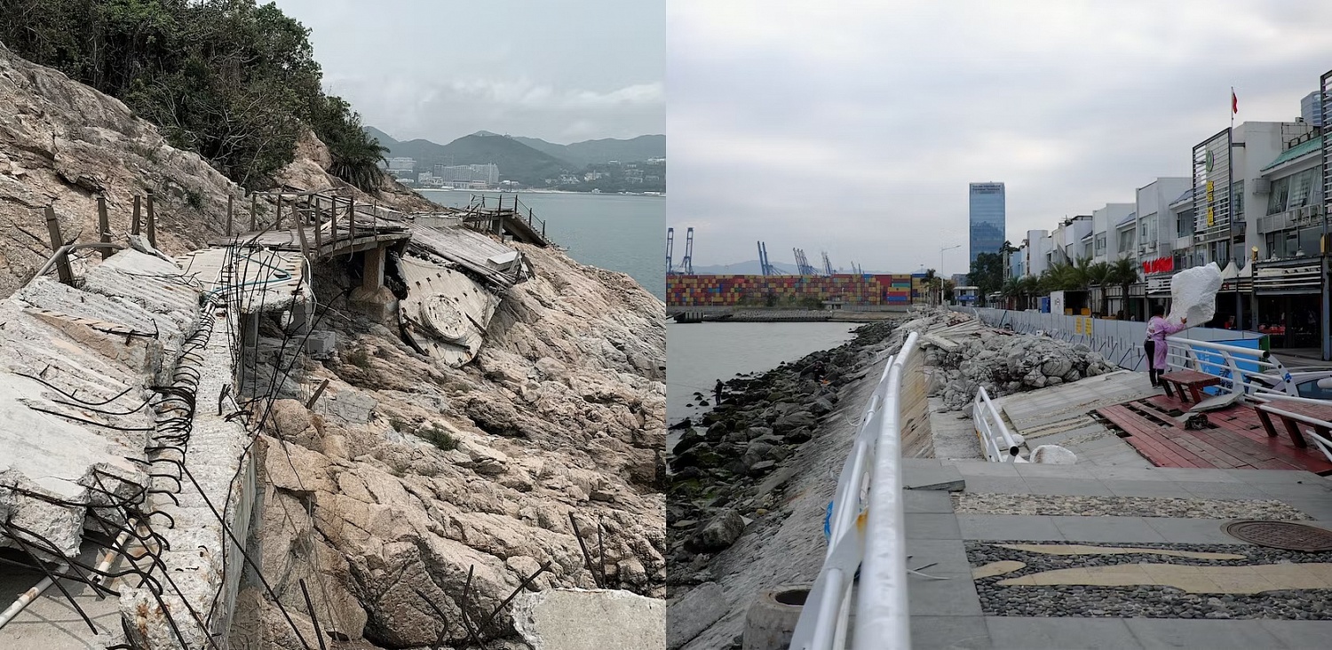 Как сегодня выглядит побережье Яньтянь, разрушенное в 2018 году мощным тайфуном